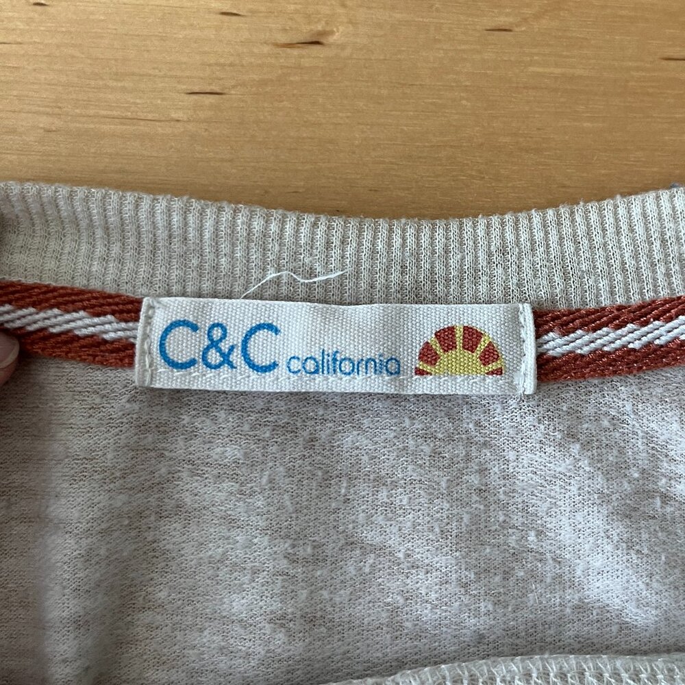 C&C California Cream Graphic Long-sleeved Tee M - Picture 5 of 6